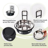 Stainless Steel Pet Bowl Hanging Cat Food Water Bowl Durable for Dogs and Cats - Blue-12cm