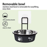 Stainless Steel Pet Bowl Hanging Cat Food Water Bowl Durable for Dogs and Cats - Blue-12cm