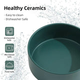 Ceramic Elevated Dog Bowl Anti-Slip Double Bowl for Small Medium Large Dogs - Grey