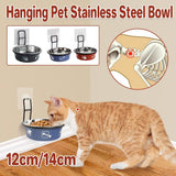 Stainless Steel Pet Bowl Hanging Cat Food Water Bowl Durable for Dogs and Cats - Red-12cm