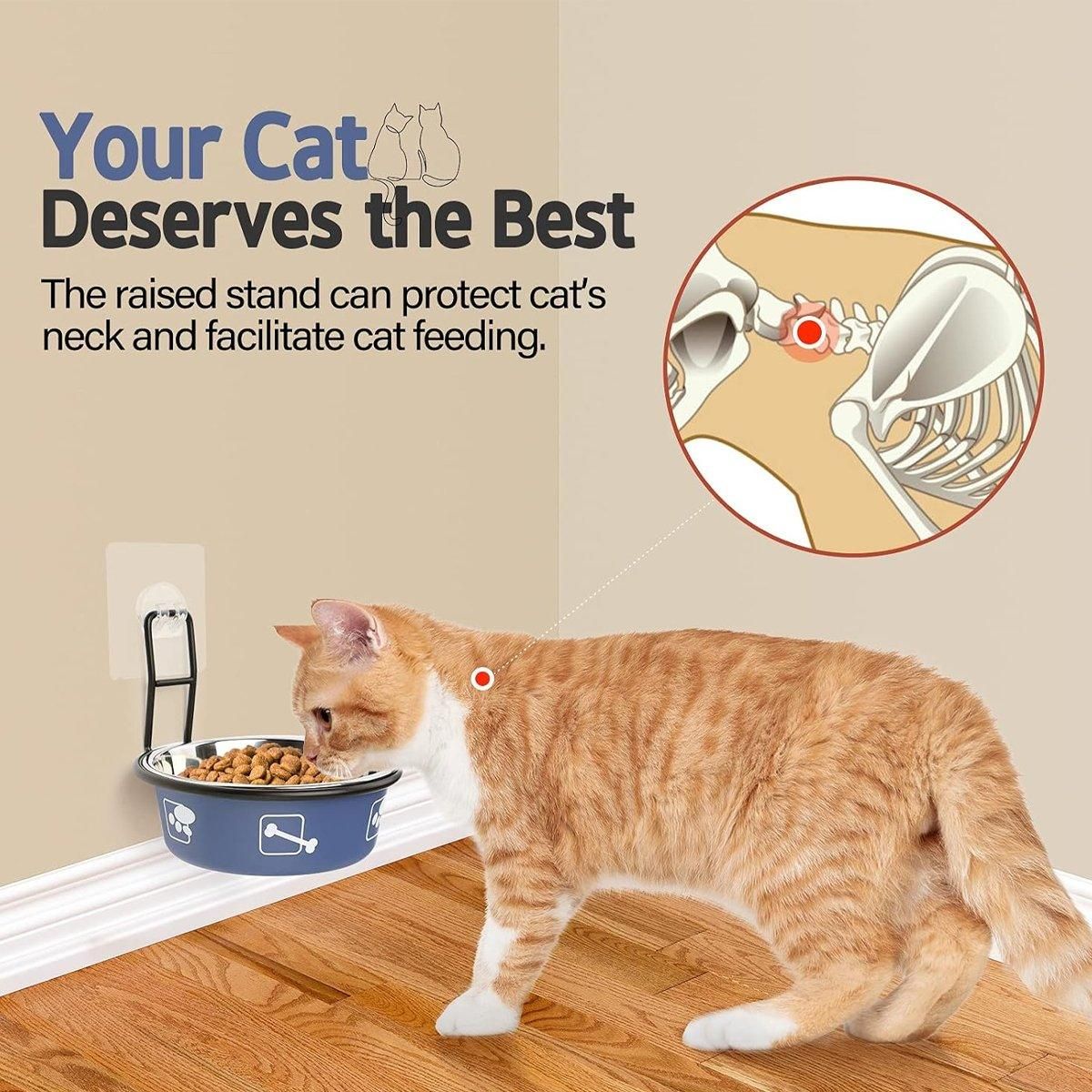 Stainless Steel Pet Bowl Hanging Cat Food Water Bowl Durable for Dogs and Cats - Red-12cm