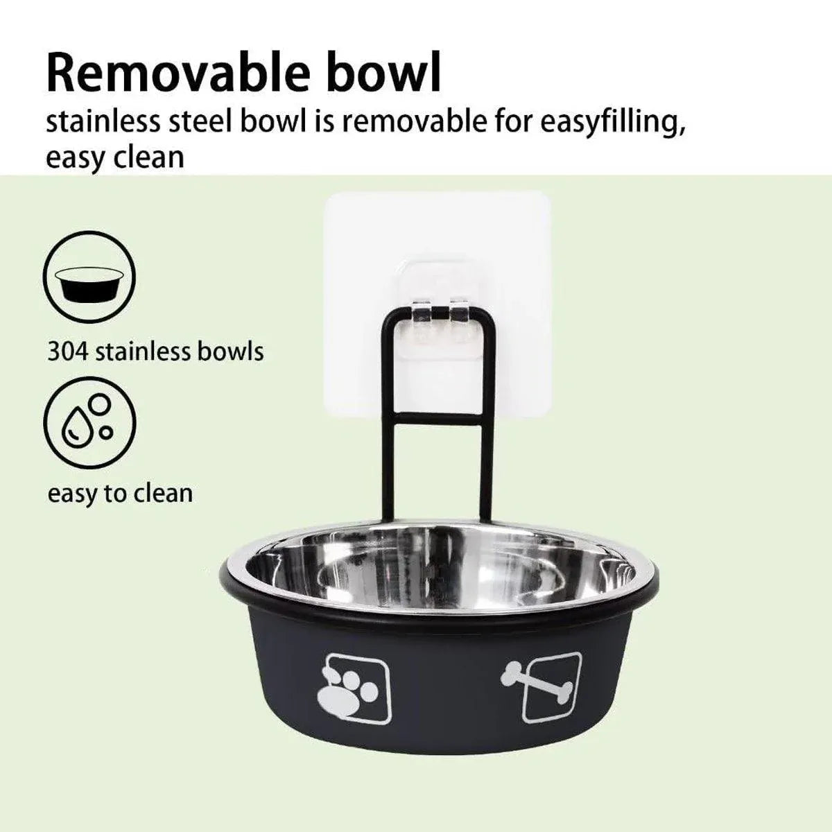 Stainless Steel Pet Bowl Hanging Cat Food Water Bowl Durable for Dogs and Cats - Red-12cm