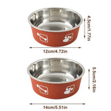 Stainless Steel Pet Bowl Hanging Cat Food Water Bowl Durable for Dogs and Cats - Red-14cm