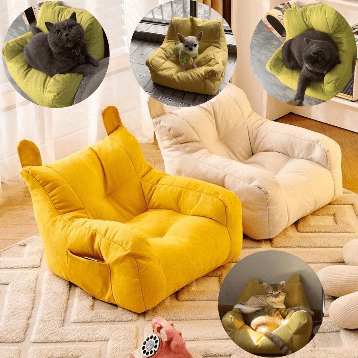Small Sofa Chair Couch for Living Room Family Pet Furniture Comfortable Seat - White