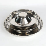 2pcs Stainless Steel Dog Cat Slow Feeder Pet Food Bowl Non-Slip Stop Eating Dish