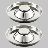2pcs Stainless Steel Dog Cat Slow Feeder Pet Food Bowl Non-Slip Stop Eating Dish