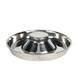 2pcs Stainless Steel Dog Cat Slow Feeder Pet Food Bowl Non-Slip Stop Eating Dish