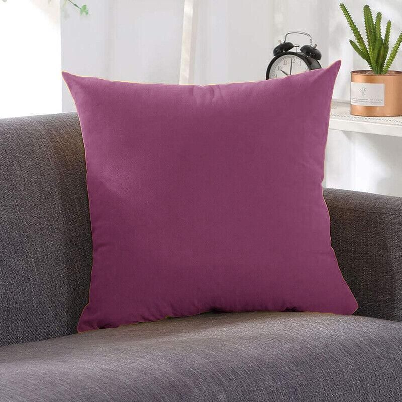 40x40cm Multicoloured Plain Solid Colour Cushion Cover Covers Decorative Pillow Case - Dark Purple