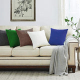 45X45 Plain Solid Colour Cushion Cover Decorative Pillow Case Home Multicoloured - Brown
