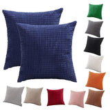 45X45 Plain Solid Colour Cushion Cover Decorative Pillow Case Home Multicoloured - Orange