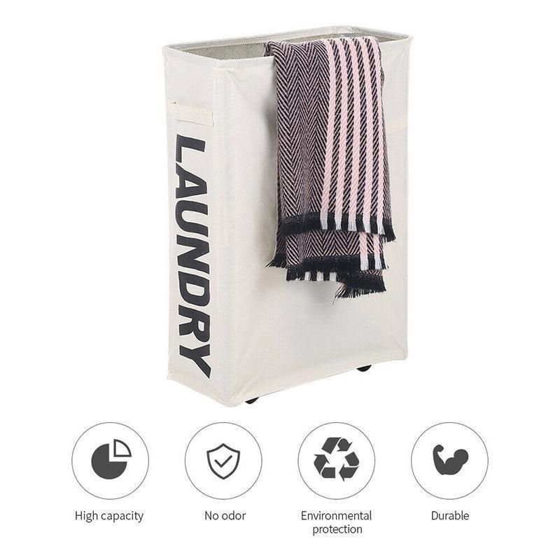 Large Foldable Laundry Washing Clothes Storage Bag Hamper Basket Bin Organiser - Purple