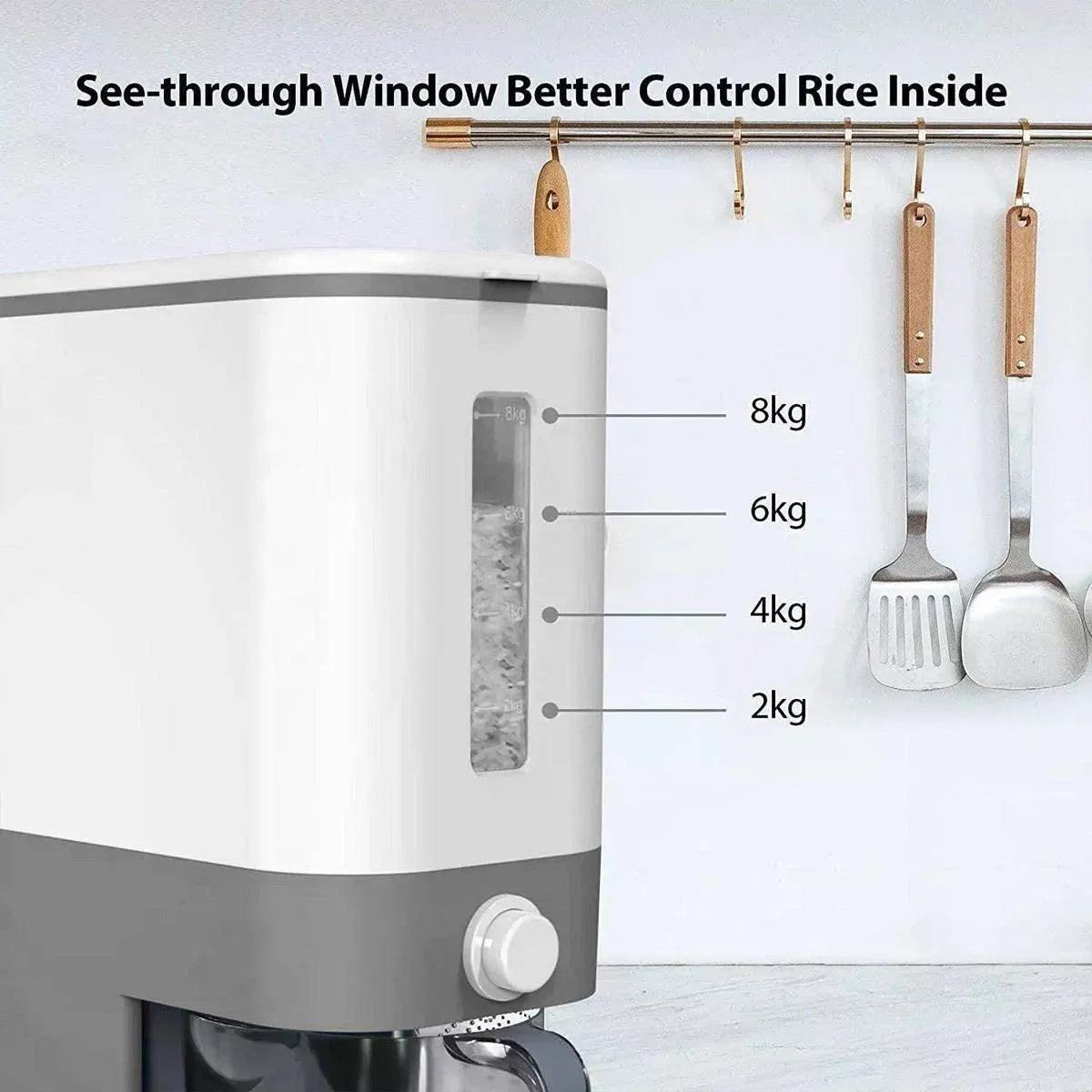 12Kg Automatic Grain Dispenser Cereal Rice Storage Box Kitchen Food Container
