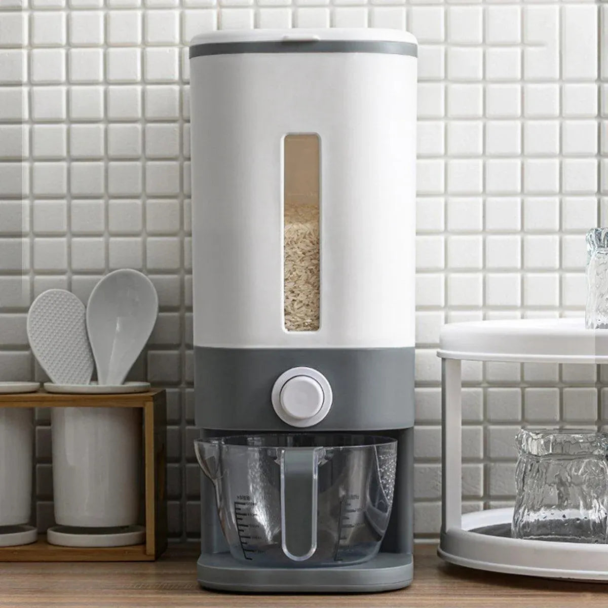 12Kg Automatic Grain Dispenser Cereal Rice Storage Box Kitchen Food Container