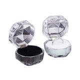 20pcs Acrylic Octagonal Jewelry Ring Earrings Box Transparent Display Cases - White