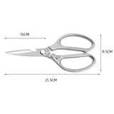 2X Japanese Heavy Duty Stainless Steel Kitchen Scissors Shears Fish Chicken Bone - 2pcs Silver