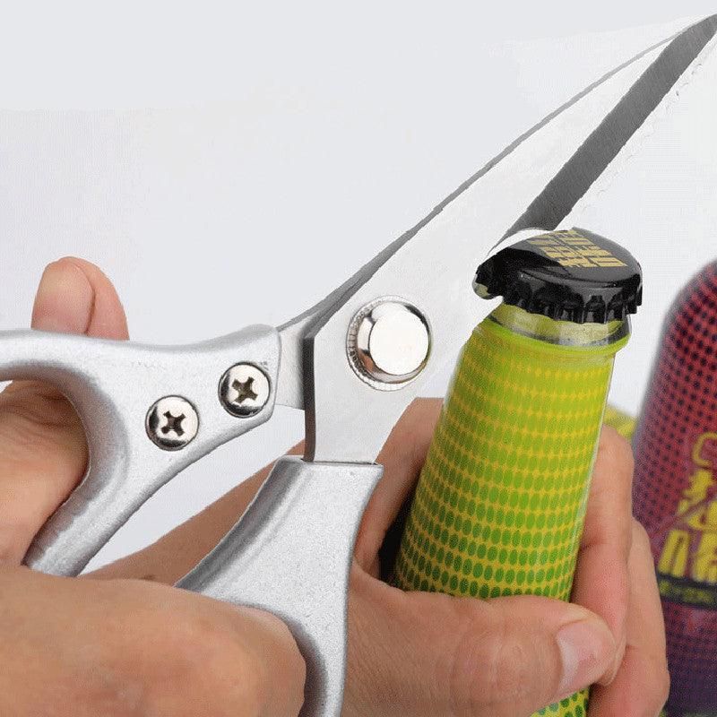 2X Japanese Heavy Duty Stainless Steel Kitchen Scissors Shears Fish Chicken Bone - 2pcs Silver