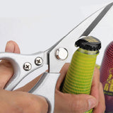 2X Japanese Heavy Duty Stainless Steel Kitchen Scissors Shears Fish Chicken Bone - 2pcs Silver