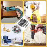 14PCS Hexagonal Handle Electric Screwdriver Set with Bits Drill Power Tool Kit