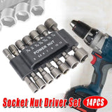 14PCS Hexagonal Handle Electric Screwdriver Set with Bits Drill Power Tool Kit