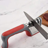 Four Stage Knife Sharpener Multifunction Kitchen Blade Sharpening Tool Quick Use - Black