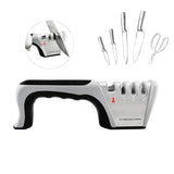 Four Stage Knife Sharpener Multifunction Kitchen Blade Sharpening Tool Quick Use - Red
