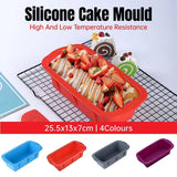 High Temperature Resistant Rectangular Silicone Cake Mold Baking Pan for Kitchen - Purple