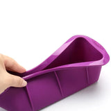 High Temperature Resistant Rectangular Silicone Cake Mold Baking Pan for Kitchen - Red