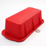 High Temperature Resistant Rectangular Silicone Cake Mold Baking Pan for Kitchen - Red