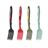 2PCS Silicone Heat Resistant Flexible Cooking Forks Dishwasher Safe Kitchen - Red-Black
