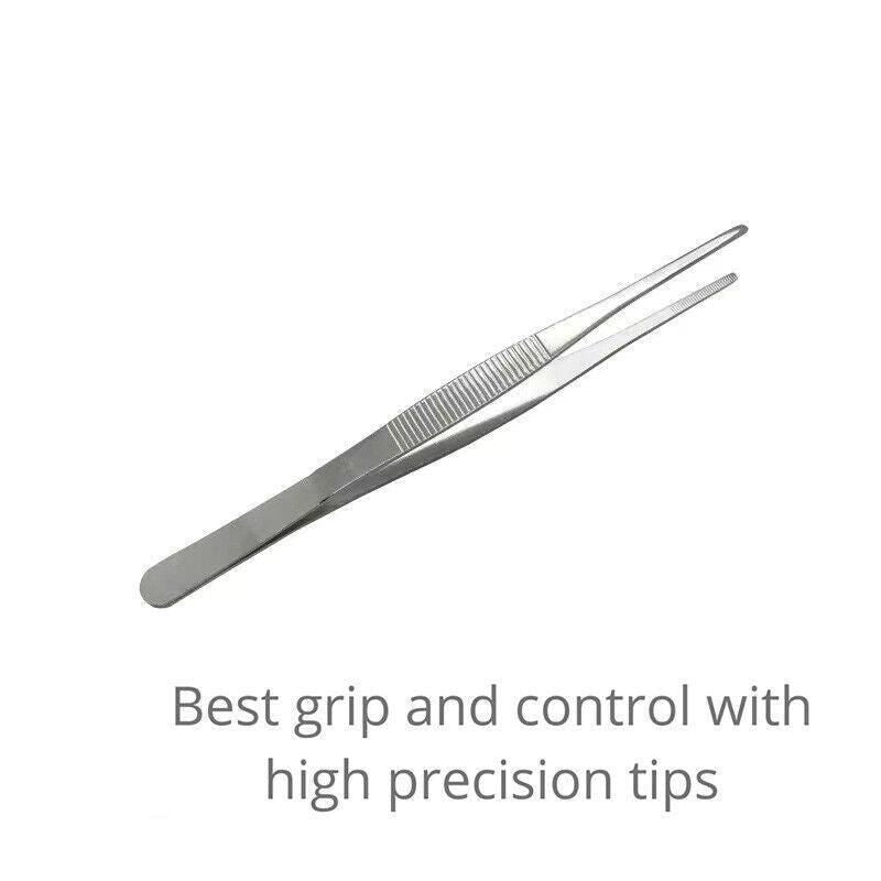 Kitchen Tweezers Silver Garden Tweezer For Professional Use Craft Home Long Au - CR 20cm