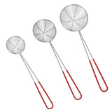 3X Stainless Steel Slotted Filter Spoon MilkTea Kitchen Tool OilSkimmer Strainer