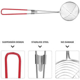 3X Stainless Steel Slotted Filter Spoon MilkTea Kitchen Tool OilSkimmer Strainer