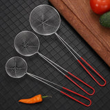 3X Stainless Steel Slotted Filter Spoon MilkTea Kitchen Tool OilSkimmer Strainer