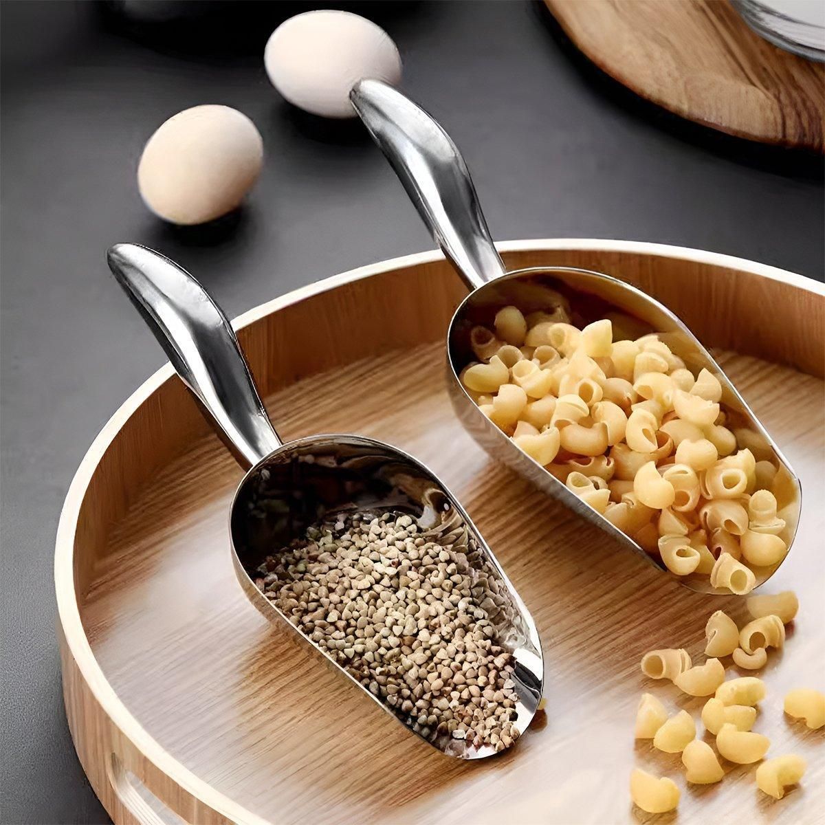 4 Sizes Aluminum Alloy Ice Shovel Flour Rice Scoop Multipurpose Kitchen Tool - S