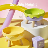 Eggshell Tall Pet Bowl Cat Dog Food Bowl Anti Slip Durable Raised Feeding Bowl - Green