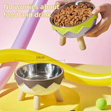 Eggshell Tall Pet Bowl Cat Dog Food Bowl Anti Slip Durable Raised Feeding Bowl - Green