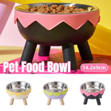 Eggshell Tall Pet Bowl Cat Dog Food Bowl Anti Slip Durable Raised Feeding Bowl - Green