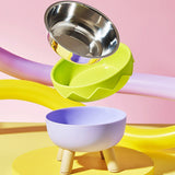 Eggshell Tall Pet Bowl Cat Dog Food Bowl Anti Slip Durable Raised Feeding Bowl - Green