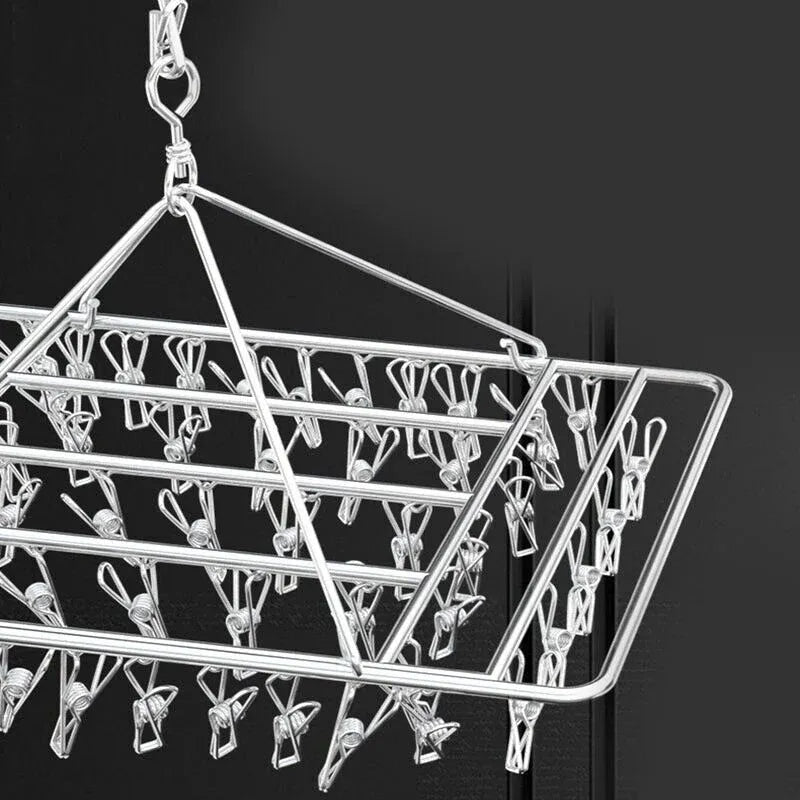 30/40/55 Pegs Stainless Steel Laundry Sock Underwear Clothes Dryer Rack Hanger - 30Pegs