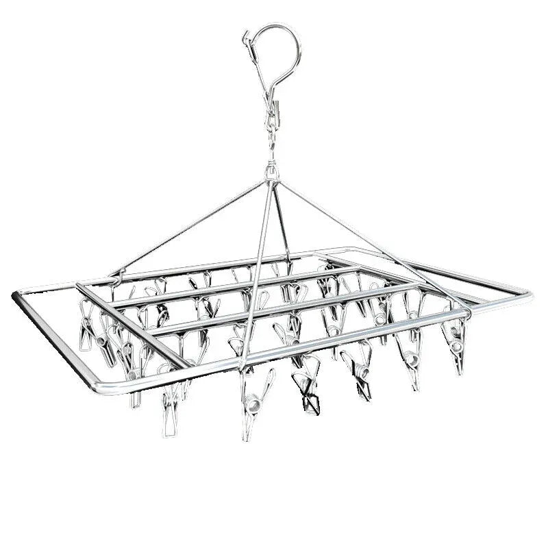 30/40/55 Pegs Stainless Steel Laundry Sock Underwear Clothes Dryer Rack Hanger - 40Pegs