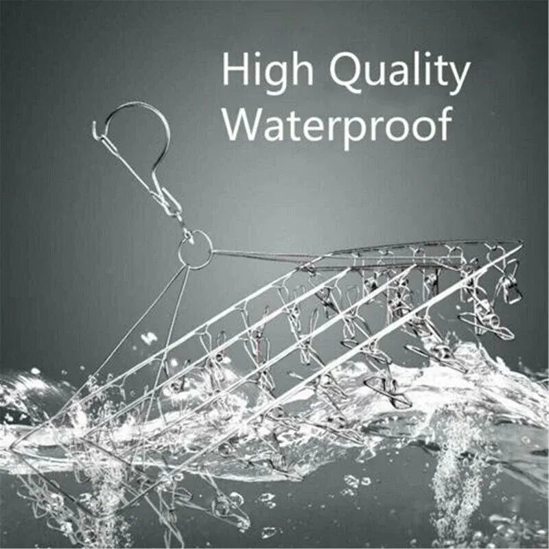 30/40/55 Pegs Stainless Steel Laundry Sock Underwear Clothes Dryer Rack Hanger - 40Pegs