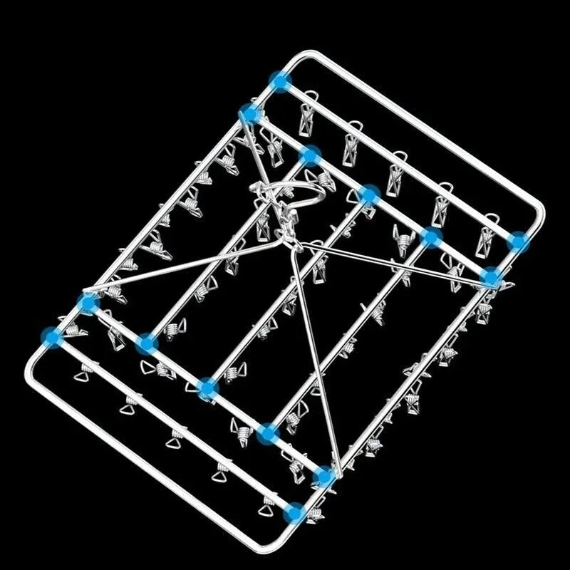 30/40/55 Pegs Stainless Steel Laundry Sock Underwear Clothes Dryer Rack Hanger - 40Pegs