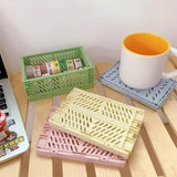 4PCS Collapsible Plastic Storage Box Desktop Organizer Basket Storage Container
