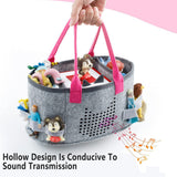 2pcs Doll Storage Organization Bag Felt Handbag Toy Organizer Storage