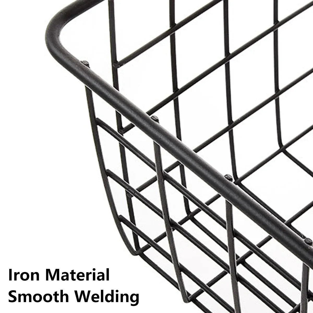 2pcs Wire Storage Basket Durable Metal Kitchen Cabinet Pantry Office Organiser