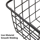 2pcs Wire Storage Basket Durable Metal Kitchen Cabinet Pantry Office Organiser