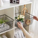 2pcs Wire Storage Basket Durable Metal Kitchen Cabinet Pantry Office Organiser