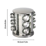 Stainless Steel Rotating Spice Rack Organizer Kitchen Seasoning Jar Holder Use