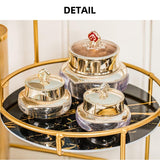 Round Multi-Tier Metal Storage Rack for Bathroom Vanity Kitchen Storage Rack - White