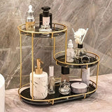 Round Multi-Tier Metal Storage Rack for Bathroom Vanity Kitchen Storage Rack - White